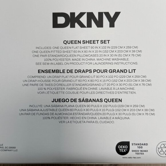 4 Pc. DKNY Queen Beige Tan Cream Sheets Sheet Set Fitted, Flat, 2 Pillowcases - Picture 3 of 5